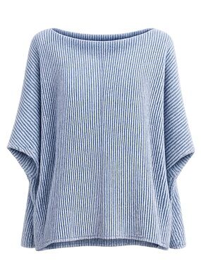 Gibsonlook‎ Textured Knit Top XXL Blue Waffle Dolman Sleeve Casual Oversized